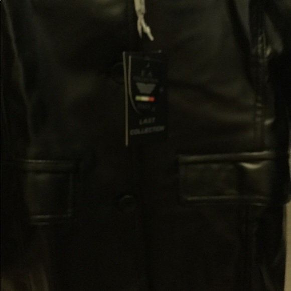 EA collection black Faux Leather Jacket. - Picture 7 of 7